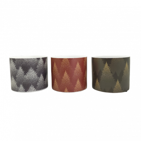 Cache pot rond "Sapins"- Mix 3 couleurs - PM