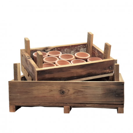 Set de 2 caisses en bois brut