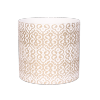 Cache pot cylindre "Royal" Blanc motif doré