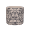 Cache pot cylindre "Royal" Marron clair motif noir