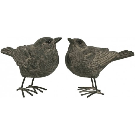 Set de 2 Oiseaux - Gris foncé