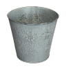 Cache-pot en zinc blanchi "Flocons" - MM