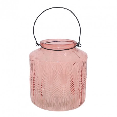 NOUVEAUTÉ: Vase "Chevron" avec anse métallique - Rose GM