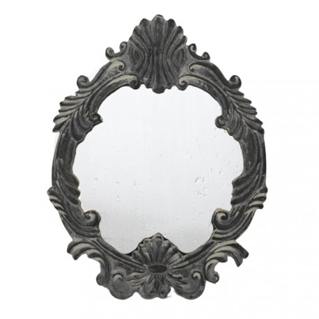 Miroir ovale gris