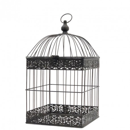 Cage en métal marron 51 x 27 x 28 cm