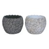 NOUVEAUTÉ: Cache-pot boule "Fleurs en relief" Mix 2 couleurs GM