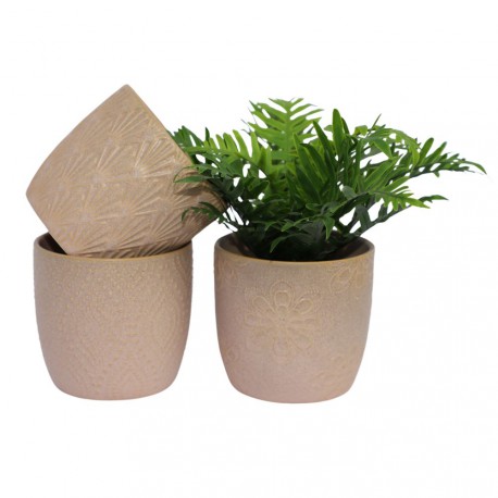 NOUVEAUTÉ: Cache-pot rose Mix 2 décors GM