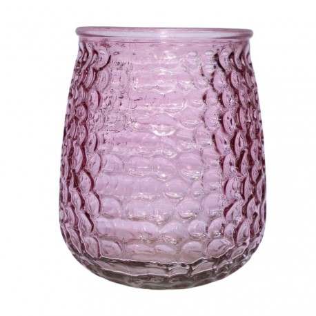 NOUVEAUTÉ: Vase en verre martelé "Rose" PM