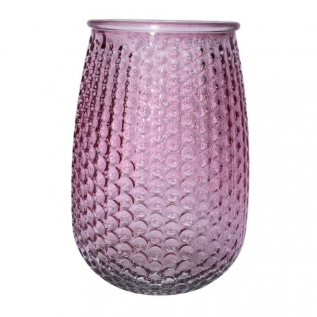 NOUVEAUTÉ: Vase en verre martelé "Rose" GM