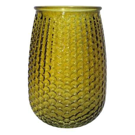 NOUVEAUTÉ: Vase en verre martelé "Vert Olive" GM