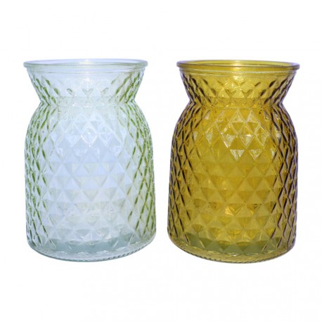 NOUVEAUTÉ: Vase en verre "Martelé" Mix 2 couleurs PM