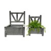 NOUVEAUTÉ: Set de 2 jardinières carrées "Barrière" en bois gris