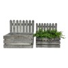 NOUVEAUTÉ: Set de 2 jardinières rectangles "Barrière" en bois gris