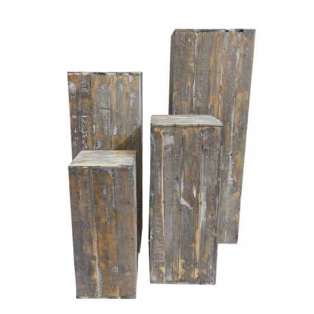 NOUVEAUTÉ: Set de 4 colonnes en bois grisâtre