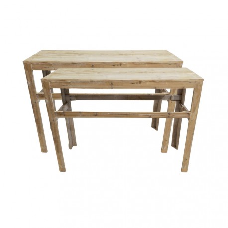 NOUVEAUTÉ: Set de 2 selettes en bois blanchi